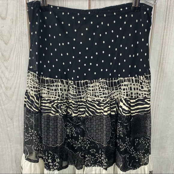 Nathalie Seaver Vintage Multi Pattern Ruffle Maxi Skirt - Size 1 - Picture 3 of 11